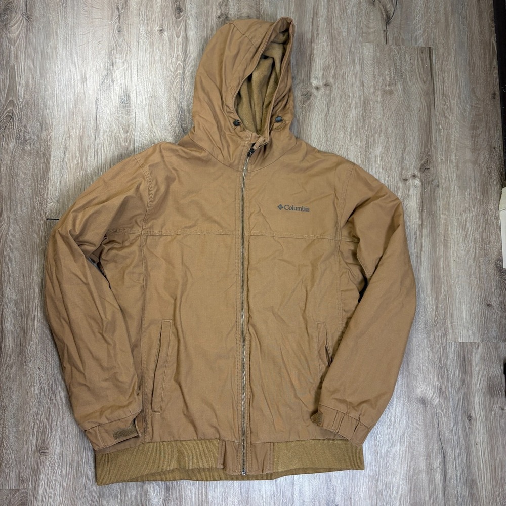 Columbia Men's Loma Vista Large Brown Hooded Full Zip Fleece Lined